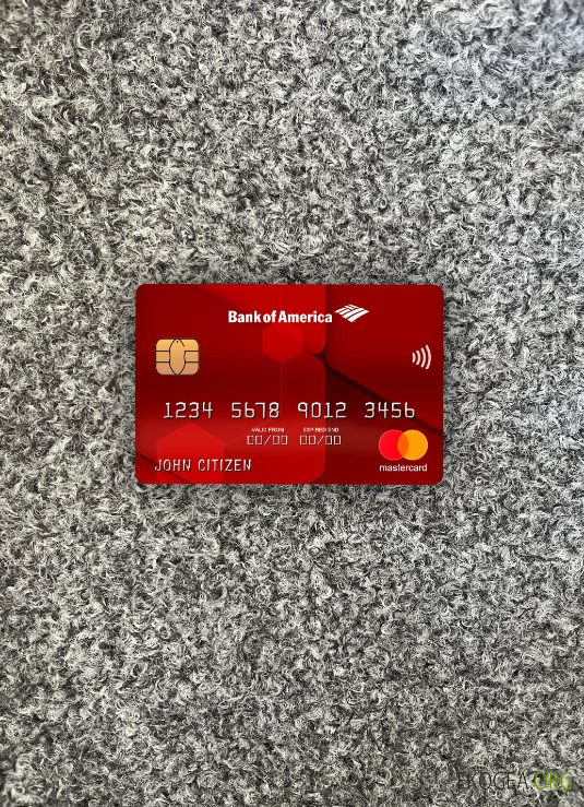 USA Bank of America bank mastercard photolook rouge , avant